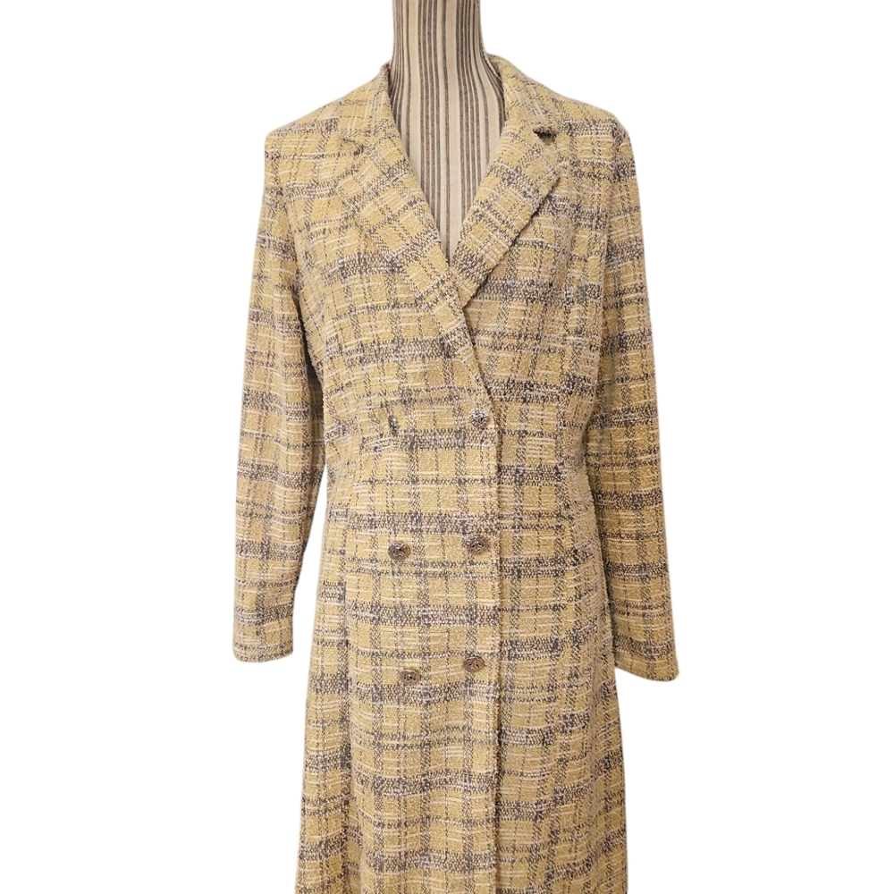 Elizabeth And Nicole Plaid Double-Breasted Women's Coat Size XL